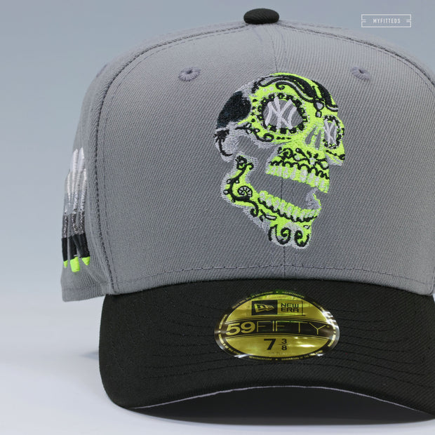 NEW YORK YANKEES SKULL HUMAN ANATOMY NIKE AIR MAX 95 OG NEON YELLOW INSPIRED NEW ERA CAP