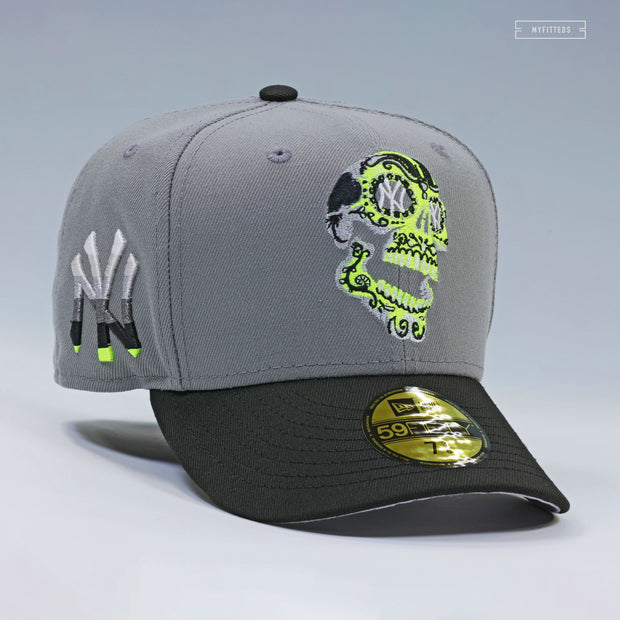NEW YORK YANKEES SKULL HUMAN ANATOMY NIKE AIR MAX 95 OG NEON YELLOW INSPIRED NEW ERA CAP
