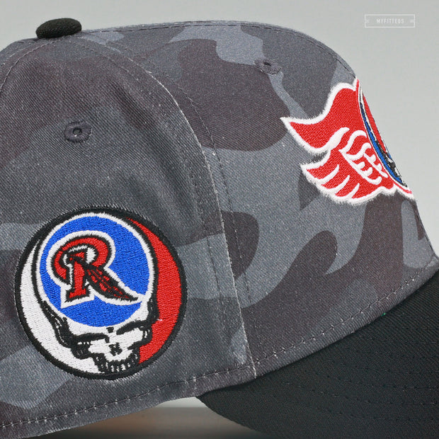 ROCHESTER RED WINGS X GRATEFUL DEAD THEME NIGHT GRUNGE CAMO NEW ERA FITTED CAP