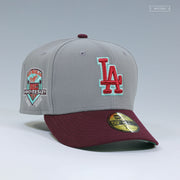 LOS ANGELES DODGERS 50TH ANNIVERSARY "WOLF STORM GRAY INTENSE MAROON" NEW ERA FITTED CAP