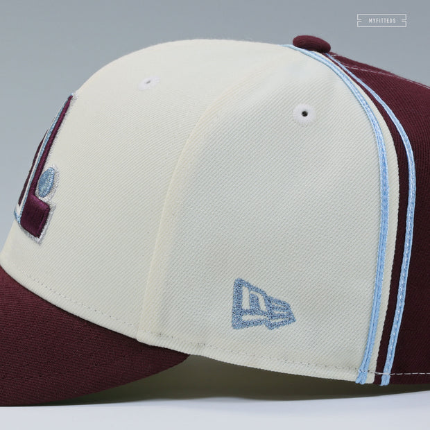 QUEBEC NORDIQUES FLEUR DE LIS REVERSE RETRO DIAGONAL BLOCK NEW ERA FITTED CAP