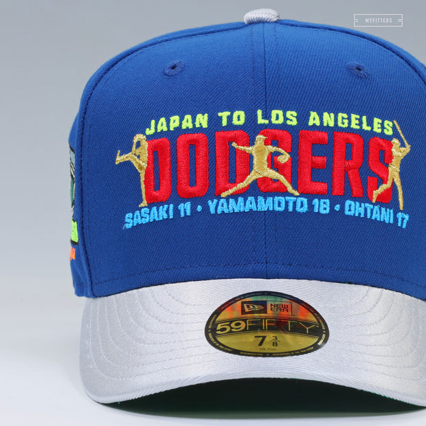 LOS ANGELES DODGERS FROM JAPAN TO LA DODGER STADIUM SASAKI YAMAMOTO OHTANI NEW ERA CAP