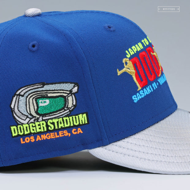 LOS ANGELES DODGERS FROM JAPAN TO LA DODGER STADIUM SASAKI YAMAMOTO OHTANI NEW ERA CAP