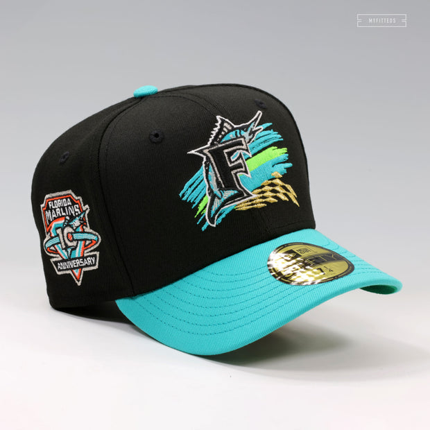 FLORIDA MARLINS 10TH ANNIVERSARY RACING STRIPES AIR MAX 95 INSPIRED NEW ERA FITTED CAP