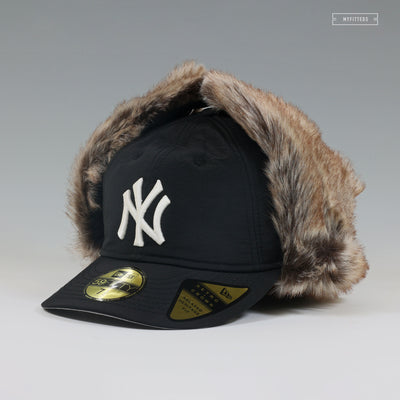 NEW YORK YANKEES RETRO CROWN DABU DOG EAR FAUX FUR NEW ERA WINTER FITTED CAP