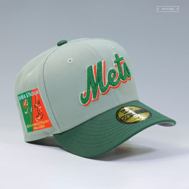 NEW YORK METS SHEA STADIUM 40TH ANNIVERSARY WEATHERED LOOK ST. PATTY'S NEW ERA CAP