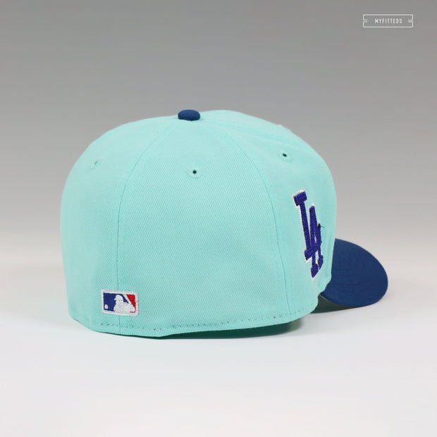 LOS ANGELES DODGERS BLOCK CHAIN STITCH TIFFANY INSPIRED NEW ERA FITTED CAP