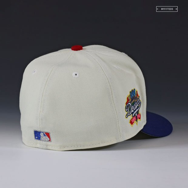 LOS ANGELES DODGERS 100TH ANNIVERSARY OFF WHITE ORNATE NEW ERA FITTED CAP