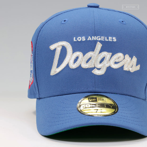 LOS ANGELES DODGERS RETRO SCRIPT IRIDESCENCE 1984 LA OLYMPIC BASEBALL NEW ERA FITTED CAP