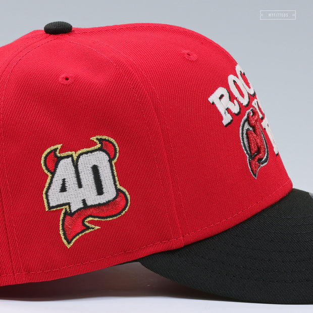 NEW JERSEY DEVILS 40TH ANNIVERSARY ROCK YOUR RED SLOGAN NEW ERA FITTED CAP