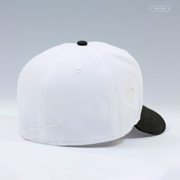 LOS ANGELES KINGS CROSSED HOCKEY STICKS GLOW IN THE DARK GLACIAL WHITE NEW ERA FITTED CAP