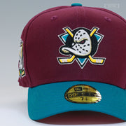 ANAHEIM MIGHTY DUCKS 30TH ANNIVERSARY JERSEY INSPIRED SHY PINK UV NEW ERA FITTED CAP