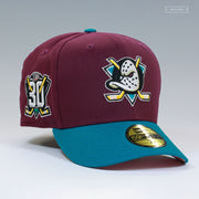 ANAHEIM MIGHTY DUCKS 30TH ANNIVERSARY JERSEY INSPIRED SHY PINK UV NEW ERA FITTED CAP