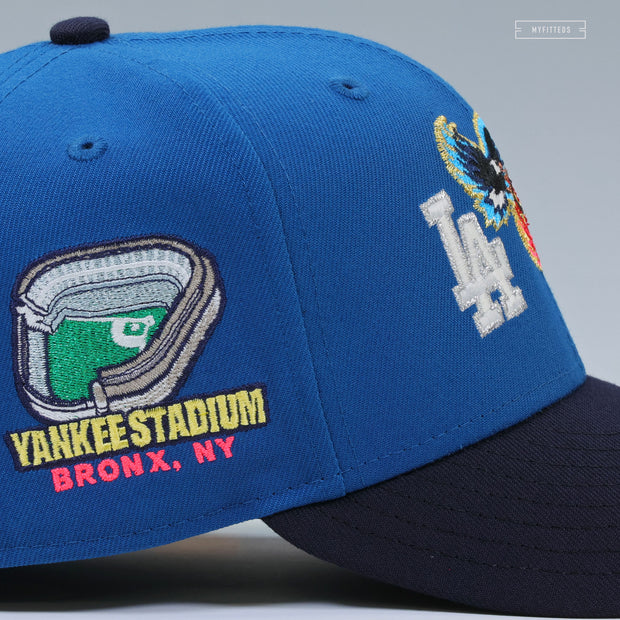NEW YORK YANKEES VS LOS ANGELES DODGERS DODGER STADIUM & YANKEE STADIUM AL VS NL NEW ERA CAP