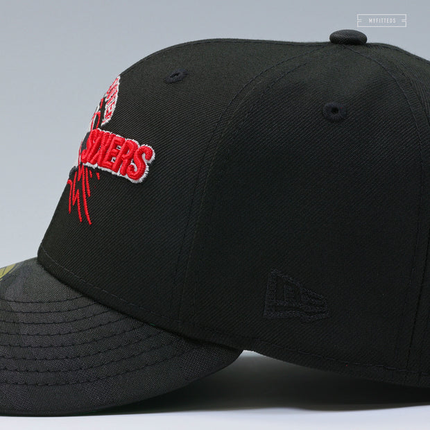 VANCOUVER EIGHTY SIXERS RETRO MLS JET BLACK RADIANT RED NEW ERA FITTED CAP