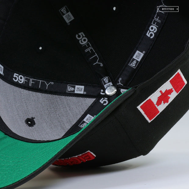 VANCOUVER EIGHTY SIXERS RETRO MLS JET BLACK RADIANT RED NEW ERA FITTED CAP