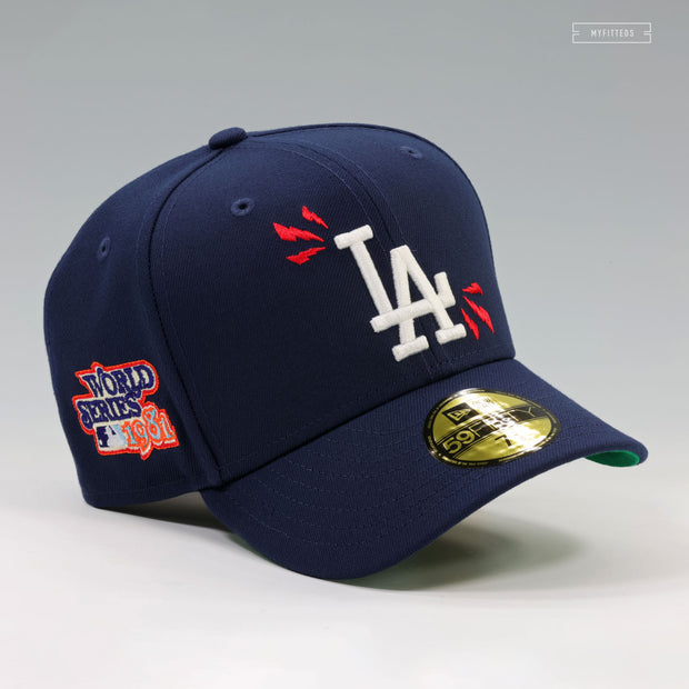 LOS ANGELES DODGERS THUNDEROUS RAUCOUS 1981 WORLD SERIES NIGHTSHADE NEW ERA FITTED CAP