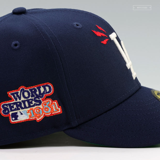 LOS ANGELES DODGERS THUNDEROUS RAUCOUS 1981 WORLD SERIES NIGHTSHADE NEW ERA FITTED CAP