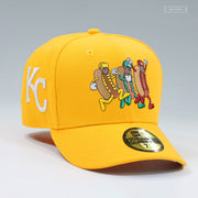 KANSAS CITY ROYALS KAUFFMAN STADIUM HOT DOG DERBY MUSTARD NEW ERA FITTED CAP