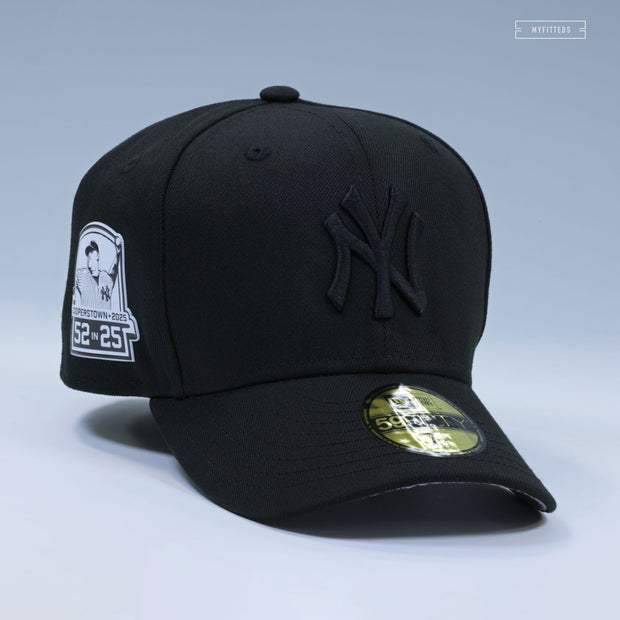 NEW YORK YANKEES CC SABATHIA 52 IN 25 COOPERSTOWN 2025 HOF TRIPLE BLACK NEW ERA FITTED CAP