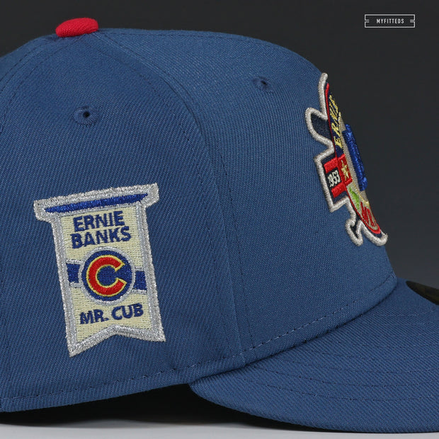 CHICAGO CUBS ERNIE BANKS 1953-1971 MR. CUB SERENE SLATE NEW ERA FITTED CAP