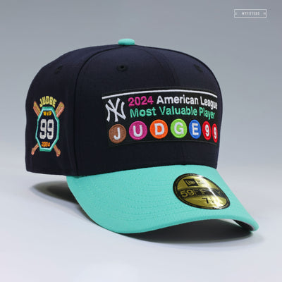NEW YORK YANKEES AARON JUDGE 2024 MLB AMERICAN LEAGUE MVP SUBWAY SIGN NEW ERA FITTED CAP