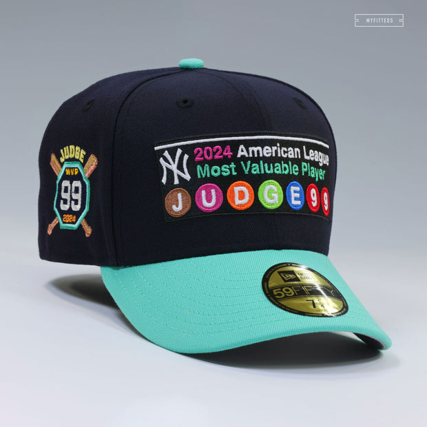 NEW YORK YANKEES AARON JUDGE 2024 MLB AMERICAN LEAGUE MVP SUBWAY SIGN NEW ERA FITTED CAP