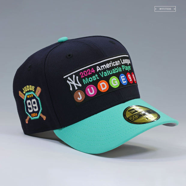 NEW YORK YANKEES AARON JUDGE 2024 MLB AMERICAN LEAGUE MVP SUBWAY SIGN NEW ERA FITTED CAP