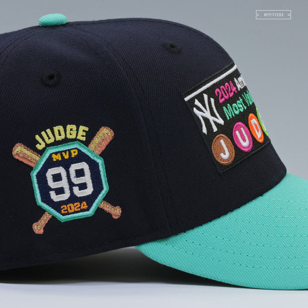 NEW YORK YANKEES AARON JUDGE 2024 MLB AMERICAN LEAGUE MVP SUBWAY SIGN NEW ERA FITTED CAP