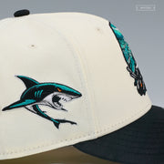 SAN JOSE SHARKS JEFF MCMILLAN ARTIST SERIES OFF WHITE NEW ERA FITTED CAP