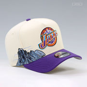 UTAH JAZZ NBA HARDWOOD CLASSICS OFF WHITE 9FIFTY A-FRAME NEW ERA SNAPBACK HAT