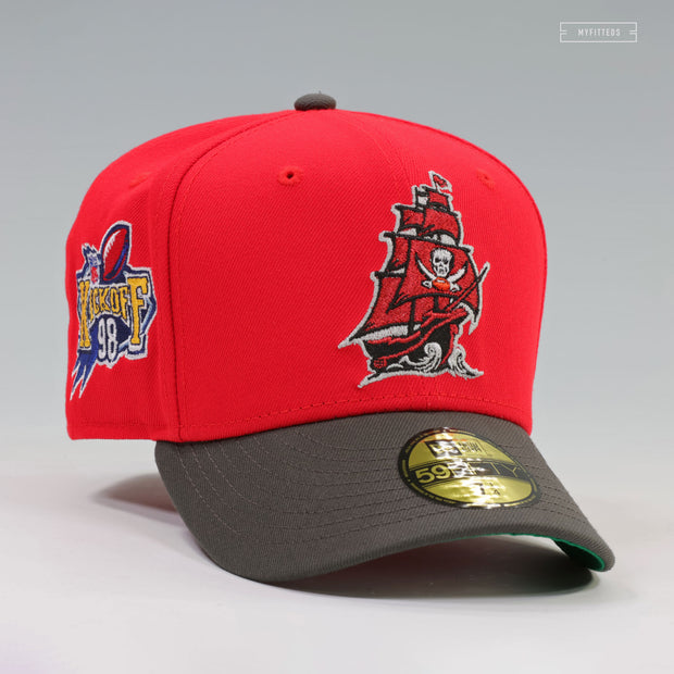 TAMPA BAY BUCCANEERS 1998 NFL DRAFT ALTERNATE SCARLET PEWTER NEW ERA FITTED CAP