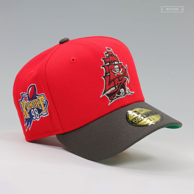 TAMPA BAY BUCCANEERS 1998 NFL DRAFT ALTERNATE SCARLET PEWTER NEW ERA FITTED CAP