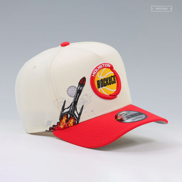 HOUSTON ROCKETS NBA HARDWOOD CLASSICS OFF WHITE 9FIFTY A-FRAME NEW ERA SNAPBACK