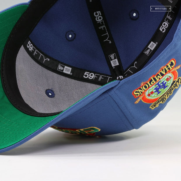 NEW YORK METS 1986 WORLD SERIES CHAMPIONS VINTAGE WEATHERED LOOK NEW ERA FITTED CAP