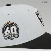 LAS VEGAS RAIDERS 60TH ANNIVERSARY CHAIN STITCH NEW ERA FITTED CAP