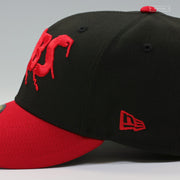 CHICAGO CUBS THE THRILLER BLOODY CUB CHAIN STITCHED JET BLACK SCARLET NEW ERA FITTED CAP