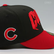 CHICAGO CUBS THE THRILLER BLOODY CUB CHAIN STITCHED JET BLACK SCARLET NEW ERA FITTED CAP