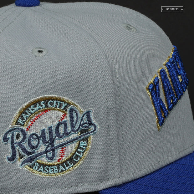 KANSAS CITY ROYALS 1999 ROAD JERSEY WORDMARK NEW ERA FITTED CAP