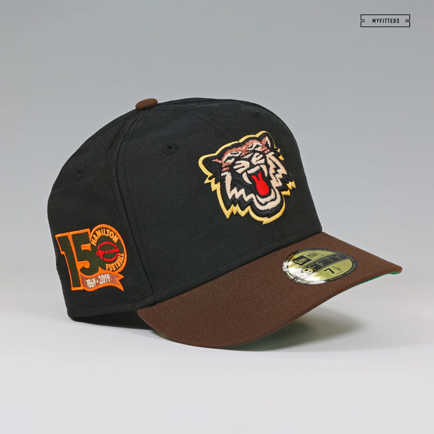 HAMILTON TIGERS 150TH ANNIVERSARY BLACK AND MAHOGANY NEW ERA FITTED CAP