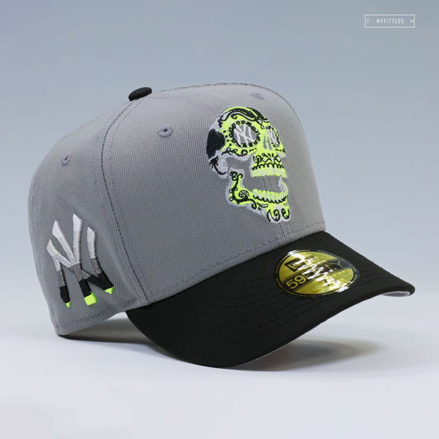 NEW YORK YANKEES SKULL HUMAN ANATOMY NIKE AIR MAX 95 OG NEON YELLOW INSPIRED NEW ERA CAP
