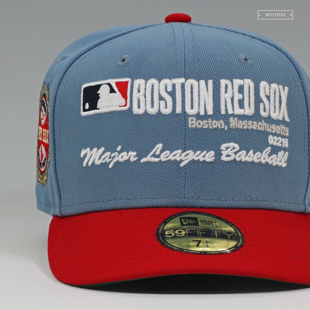 BOSTON RED SOX 1918 WORLD SERIES LAUREL TEAM ID WEATHERED LOOK NEW ERA FITTED CAP